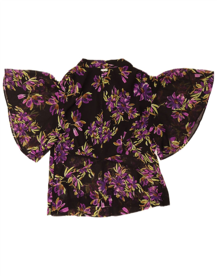 Guess Γυναικεία μπλούζα μπλούζας τοπ UK 8 Small Black Floral Polyester