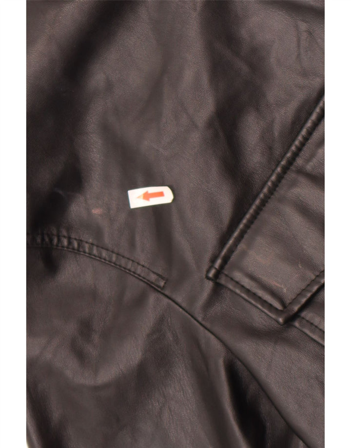 Zara Γυναικείο πουκάμισο από συνθετικό δέρμα UK 14 Medium Μαύρο Πολυεστέρας