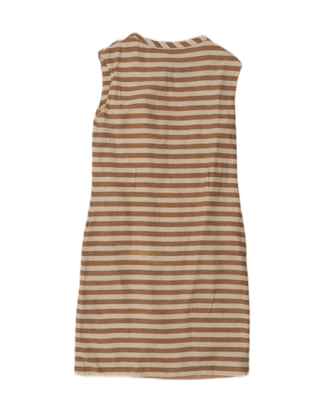 MASSIMO DUTTI Womens Sleeveless Shift Dress EU 36 XS Beige Striped Vintage Massimo Dutti and Second-Hand Massimo Dutti from Messina Hembry 