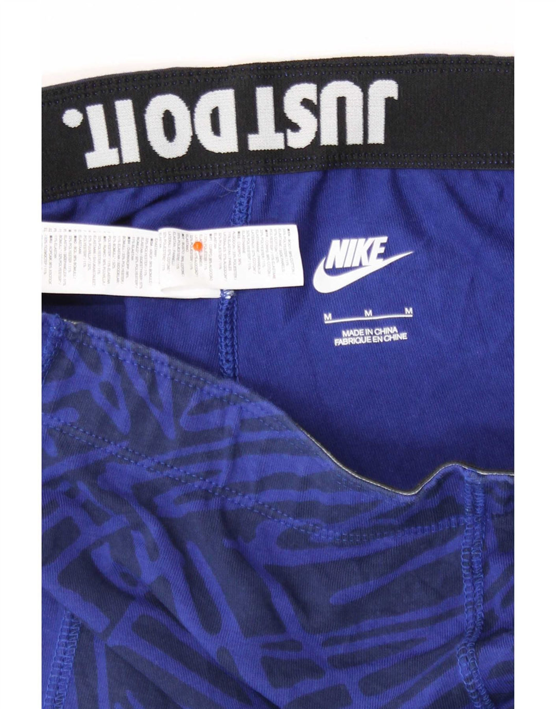 Γυναικείο κολάν Nike UK 12 μεσαίο μπλε γεωμετρικό βαμβάκι