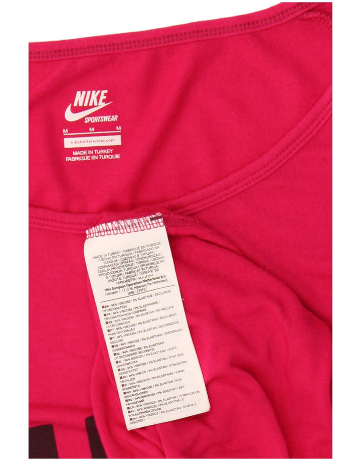 Γυναικείο τοπ Nike με γραφικό μακρυμάνικο UK 14 Μεσαίο ροζ βισκόζη