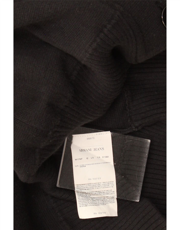 Γυναικείο πουλόβερ ζακέτα ARMANI JEANS UK 12 μεσαίο μαύρο βαμβακερό