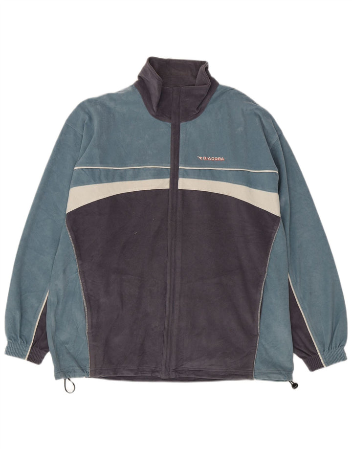 Diadora Ανδρικό Fleece Jacket UK 42 XL Blue Colorblock Polyester