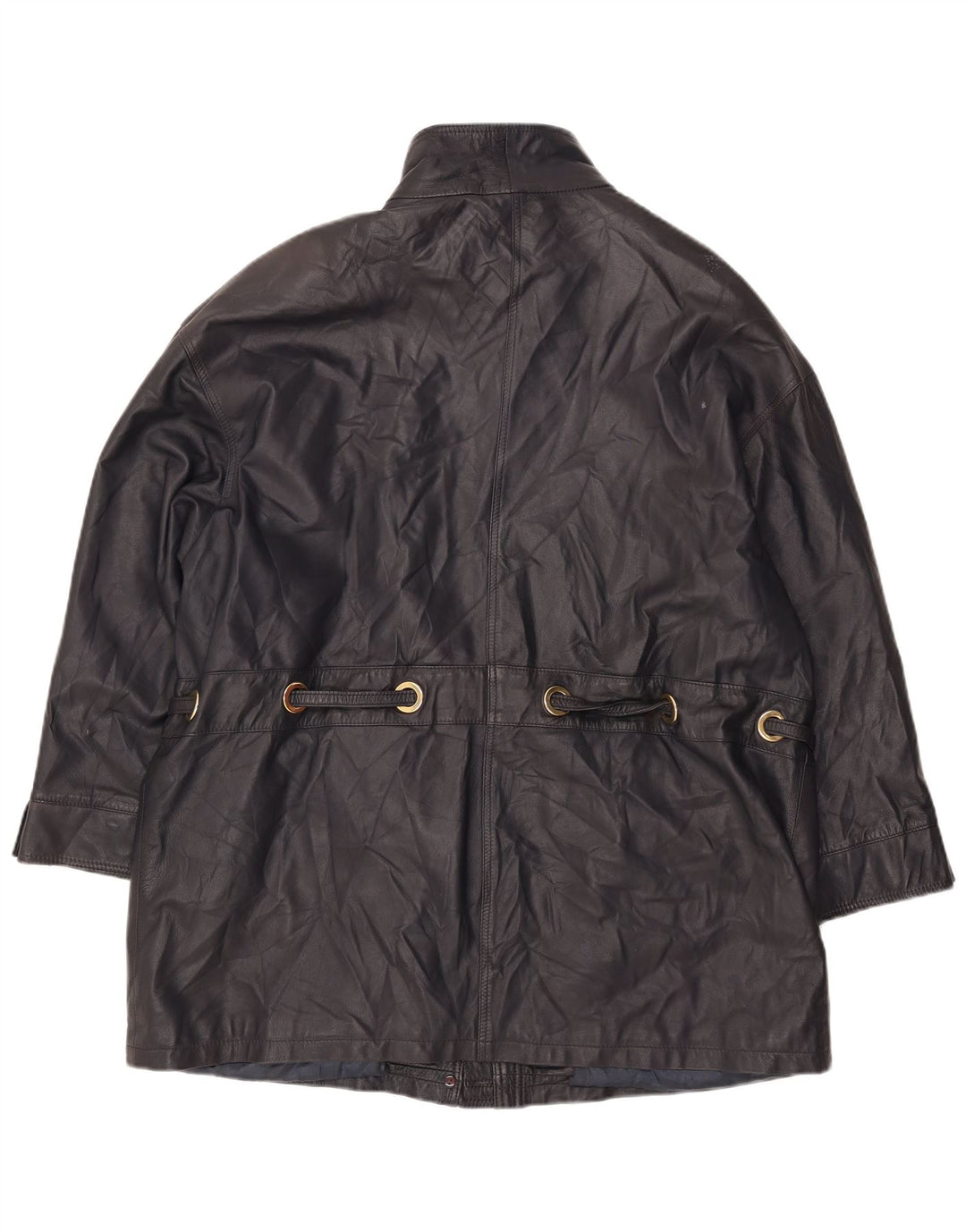 PER ME Γυναικείο Δερμάτινο Μπουφάν UK 22 2XL Μαύρο Δερμάτινο