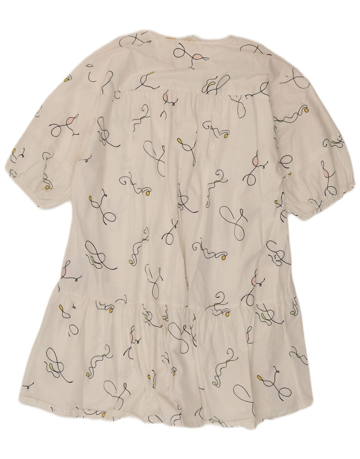 Γυναικείο Abstract Pattern Oversized Tent φόρεμα UK 14 Medium White