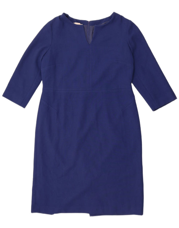 Hobbs Γυναικείο φόρεμα με μανίκια 3/4 UK 16 Large Blue Polyester