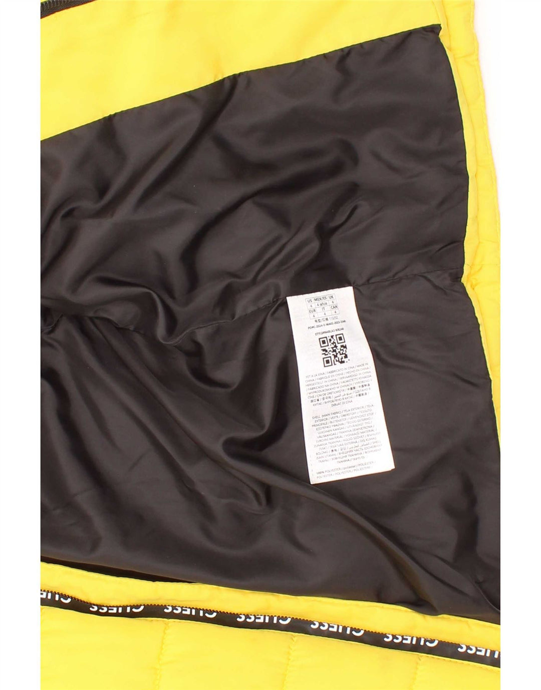 Guess Boys Graphic Hooded Jacket 3-4 Years Yellow Polyester