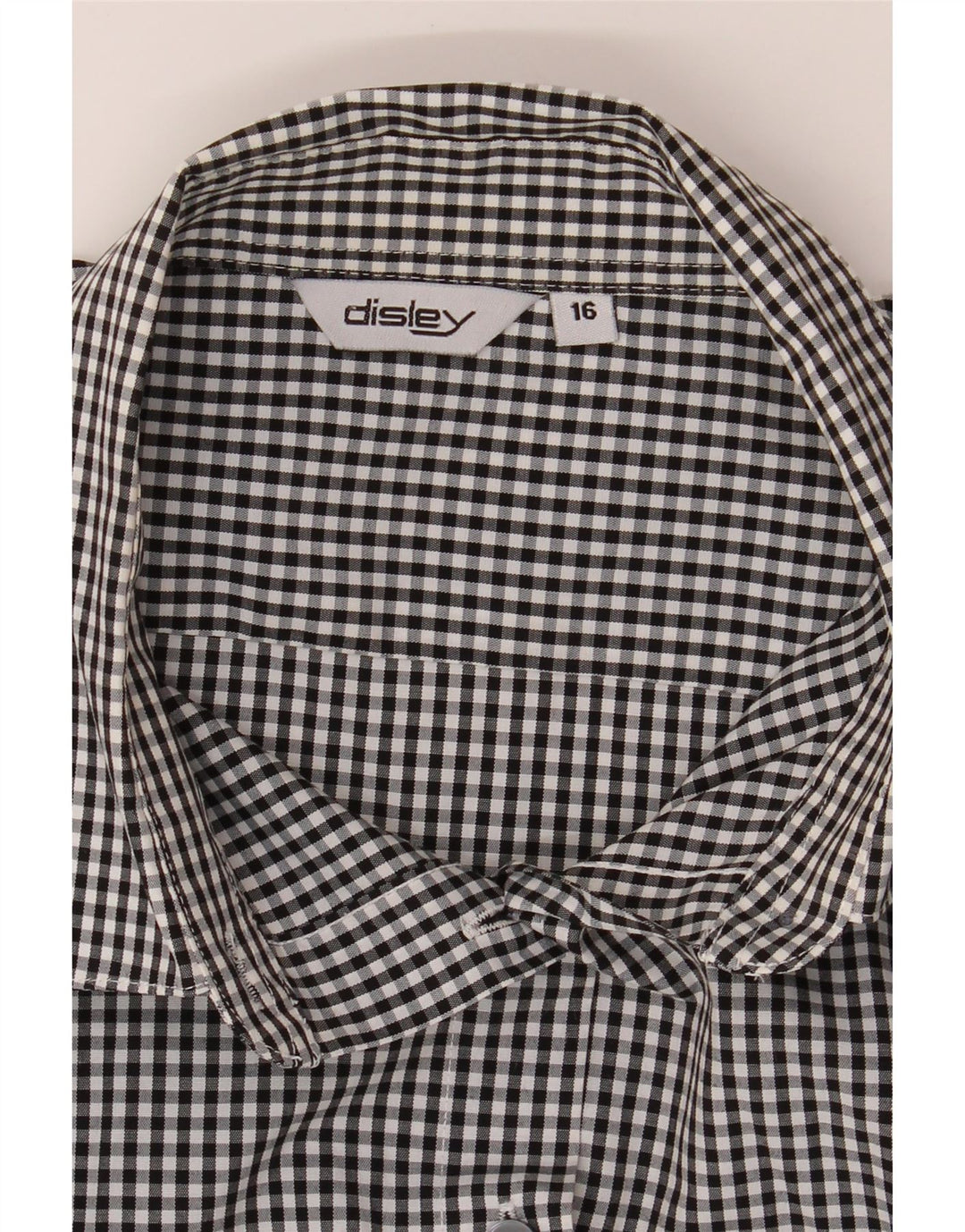 VINTAGE Womens Shirt UK 16 Large  Black Gingham Polyester Vintage Vintage and Second-Hand Vintage from Messina Hembry 