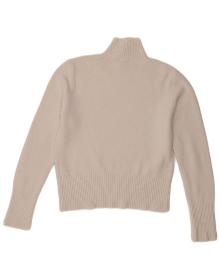 Zara Γυναικείο πουλόβερ με λαιμόκοψη UK 12 Medium White Nylon