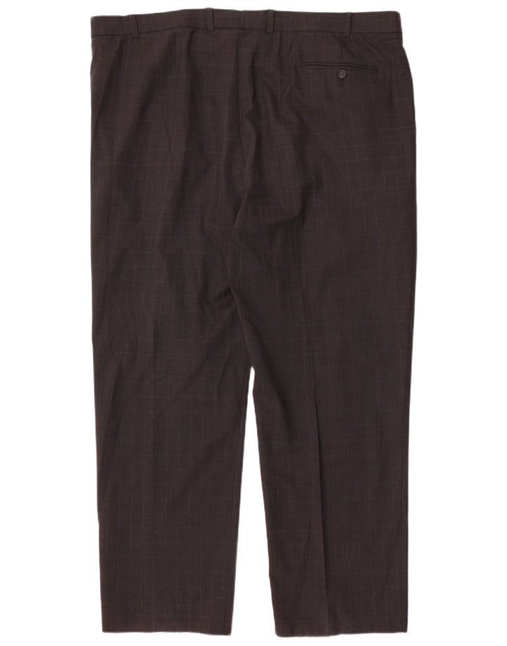Ανδρικό ίσιο παντελόνι Marks & Spencer W44 L31 Grey Check Polyester