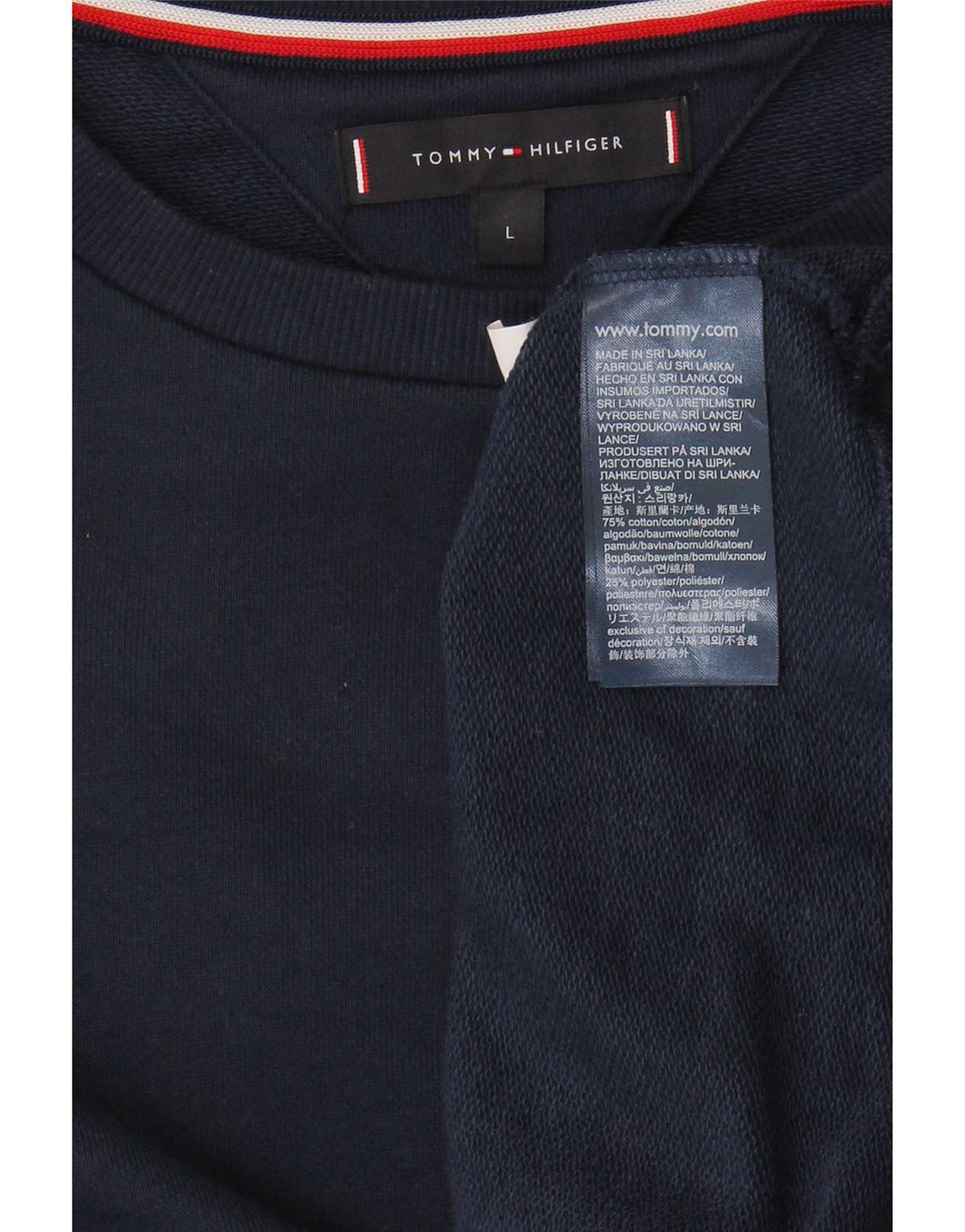 Γραφικό ανδρικό φούτερ Tommy Hilfiger Jumper Large Navy Blue από βαμβάκι
