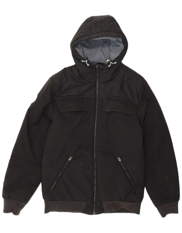 Ανδρικό μπουφάν με κουκούλα ADIDAS UK 38 Medium Black Nylon