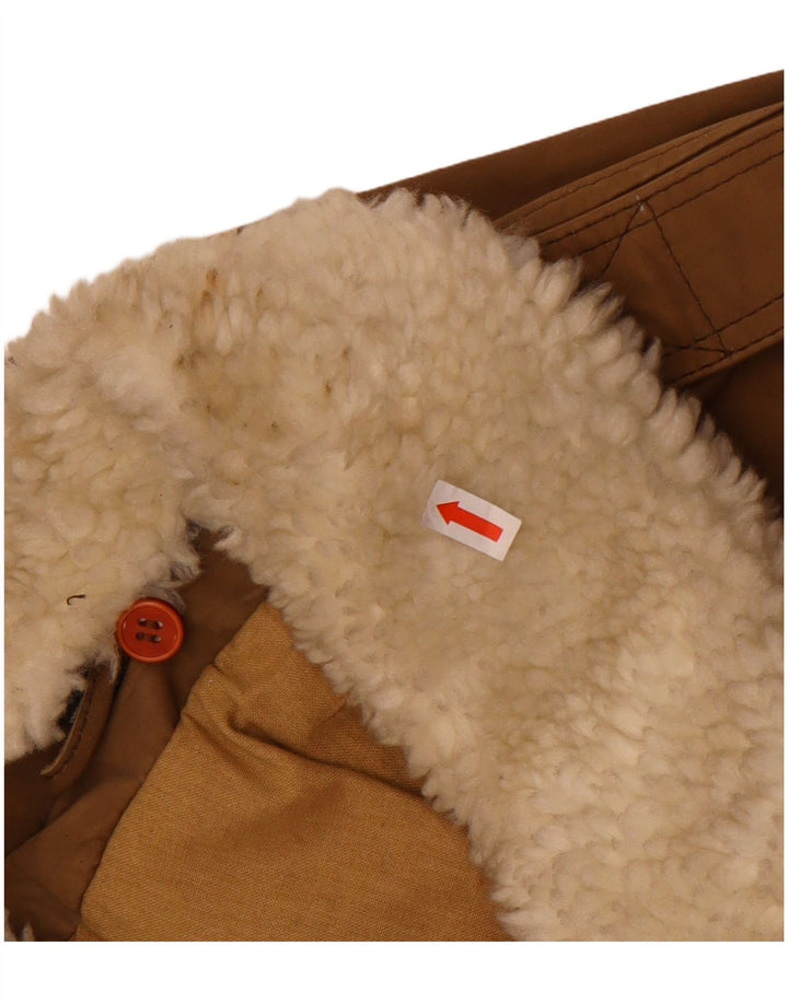 Vintage Ανδρικό Γραφικό Δερμάτινο Μπουφάν IT 56 3XL Καφέ