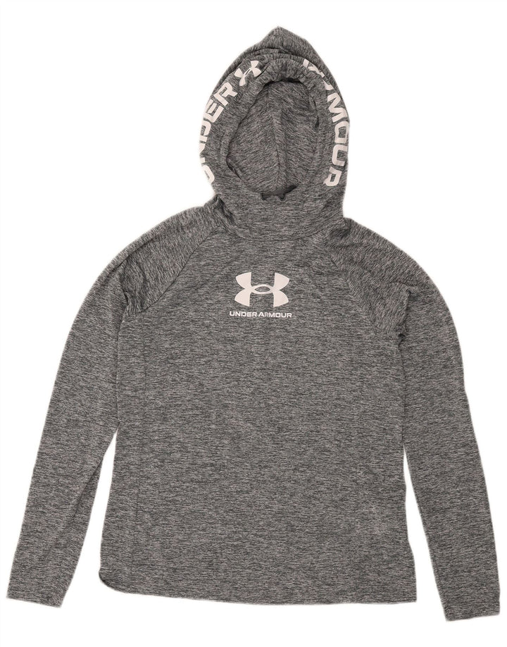Under Armour Ανδρική κουκούλα με γραφικό μακρυμάνικο μπλουζάκι μεσαίου γκρι