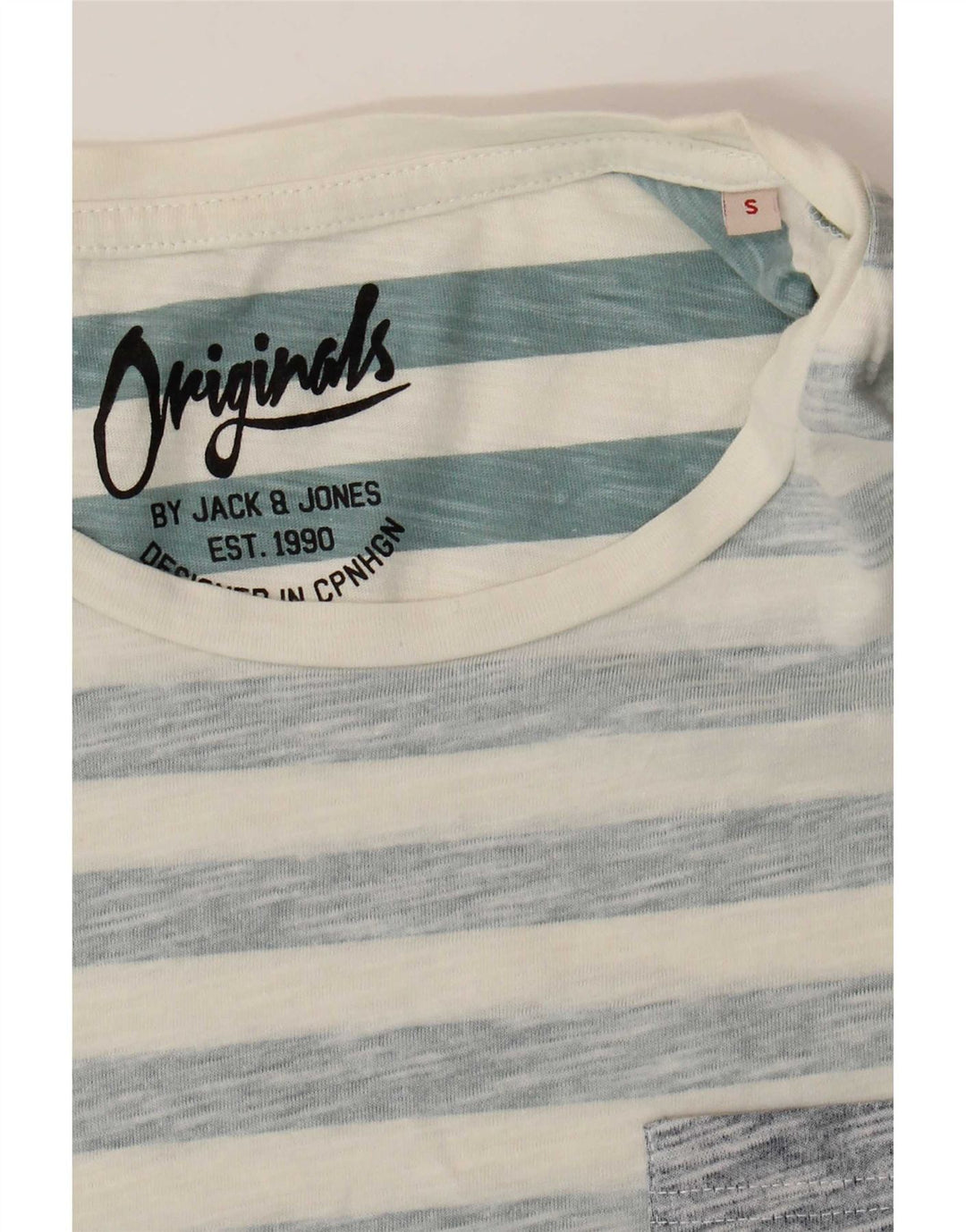 Jack & Jones Ανδρικό T-Shirt Top Μικρό Μπλε Ριγέ