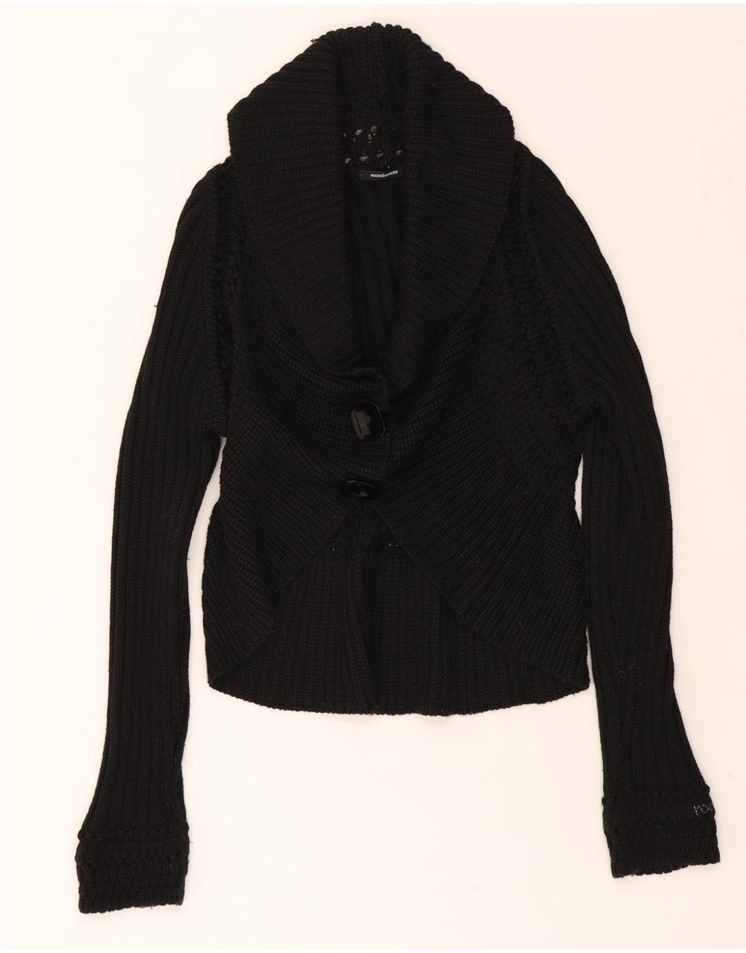 ROCCOBAROCCO Womens Cardigan Sweater UK 14 Large Black Vintage Roccobarocco and Second-Hand Roccobarocco from Messina Hembry 