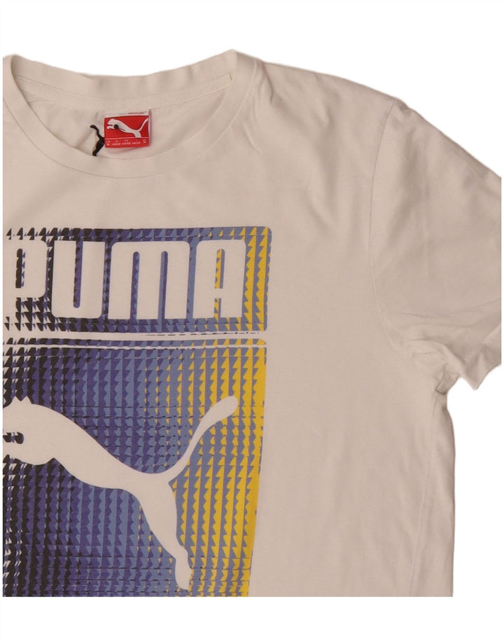 Ανδρικό γραφικό μπλουζάκι Puma, μεσαίο λευκό βαμβακερό