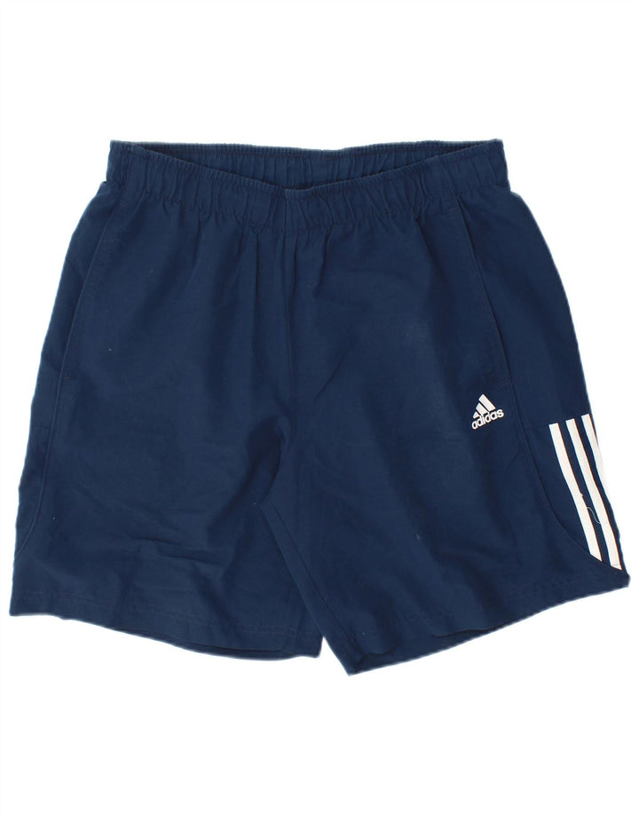 Ανδρικό αθλητικό σορτς Adidas Climalite από μεσαίο μπλε ναυτικό πολυεστέρα
