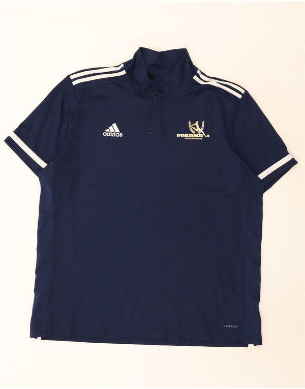 Adidas ανδρικό Aeroready γραφικό μπλουζάκι πόλο 2XL Navy Blue Colorblock