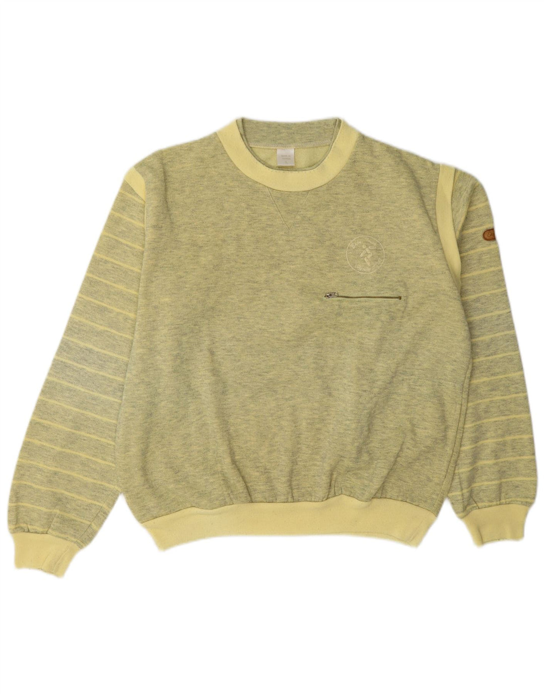 Vintage Ανδρικό Φούτερ Jumper Μεγάλο Κίτρινο Ριγέ