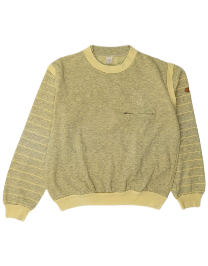 Vintage Ανδρικό Φούτερ Jumper Μεγάλο Κίτρινο Ριγέ