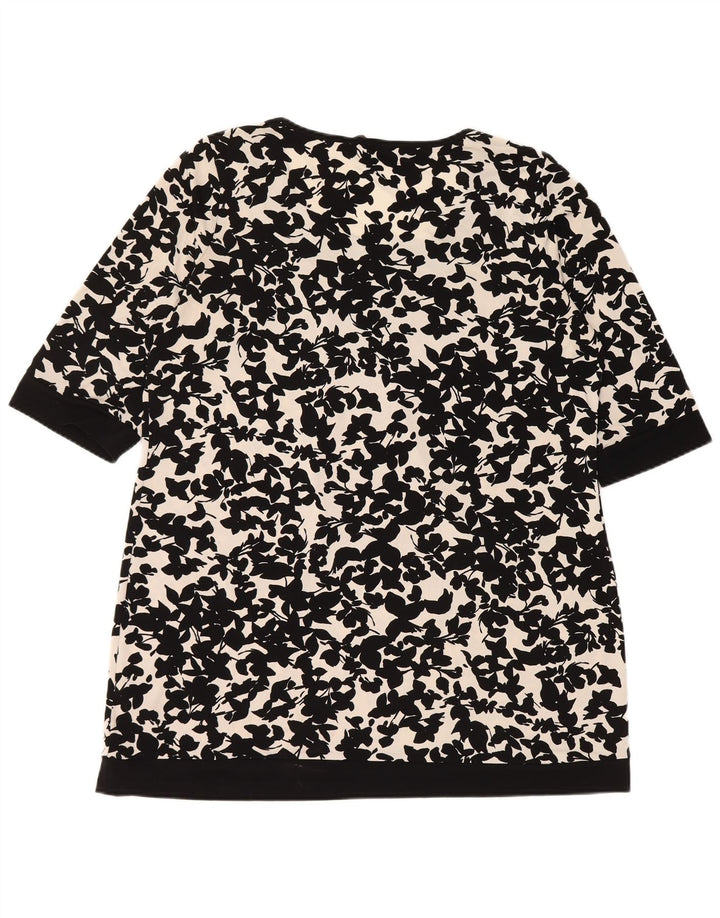 MARKS & SPENCER Γυναικεία Μπλούζα Τοπ UK 16 Large Black Floral Polyester