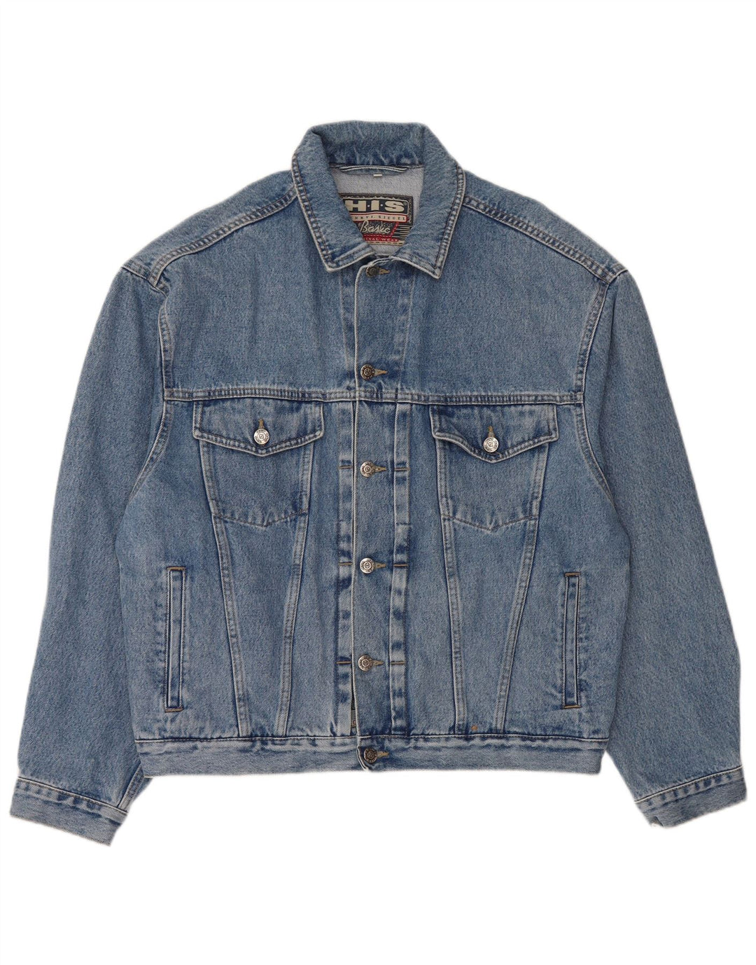 Ανδρικό τζιν μπουφάν Henry I Siegel H.I.S UK 40 μεγάλο μπλε βαμβακερό