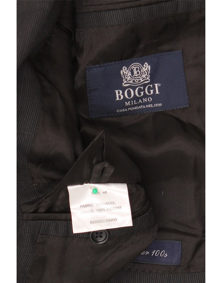 Boggi Ανδρικό τζάκετ Blazer 3 κουμπιών IT 48 Μαλλί μεσαίου μαύρου