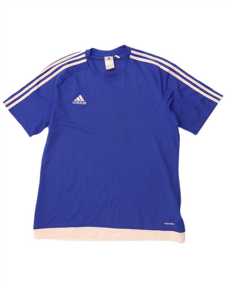 Ανδρικό T-Shirt Climalite ADIDAS Top Large Blue Polyester