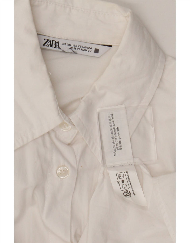 Zara Γυναικείο πουκάμισο Oversized UK 6 XS Λευκό βαμβακερό