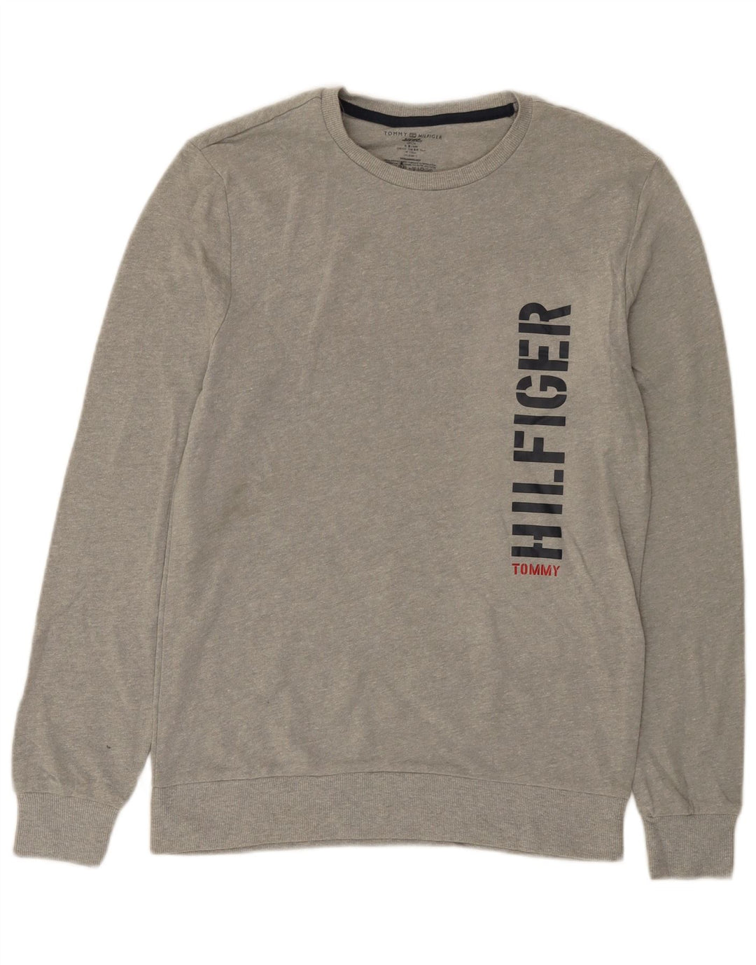 TOMMY HILFIGER Ανδρικό γραφικό φούτερ Jumper Μικρό γκρι βαμβακερό