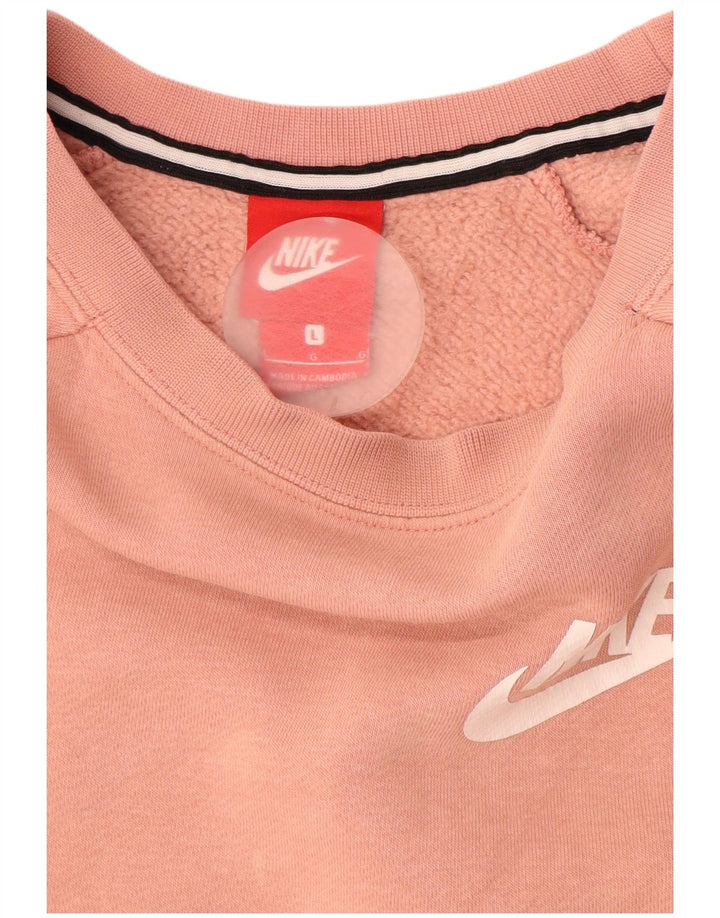 Γυναικείο φούτερ NIKE Jumper UK 16 μεγάλο ροζ βαμβακερό