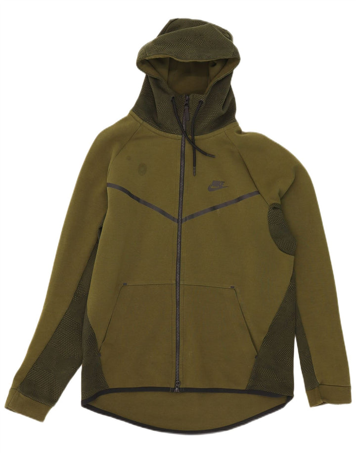 Ανδρικό πουλόβερ Nike με φερμουάρ με κουκούλα με μεσαίο χακί βαμβακερό καμουφλάζ