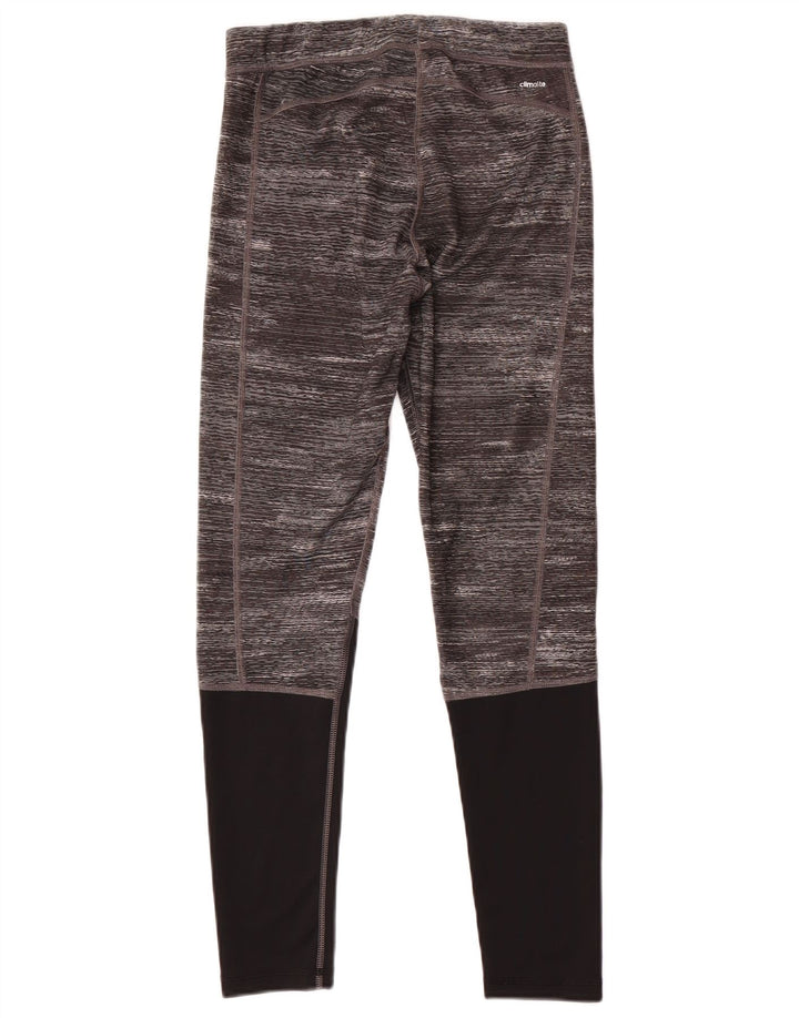 Adidas Womens Tech Fit leggings UK 12/14 Medium Grey Colorblock Polyester