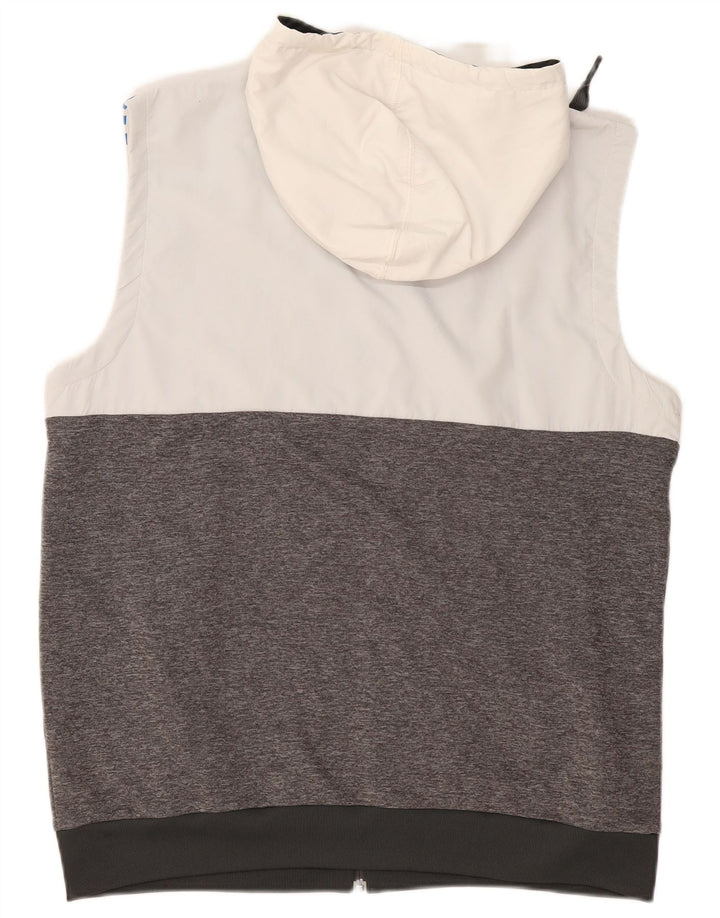 Ανδρικό πουλόβερ με κουκούλα με φερμουάρ ADIDAS Μεγάλο γκρι πολυεστέρα