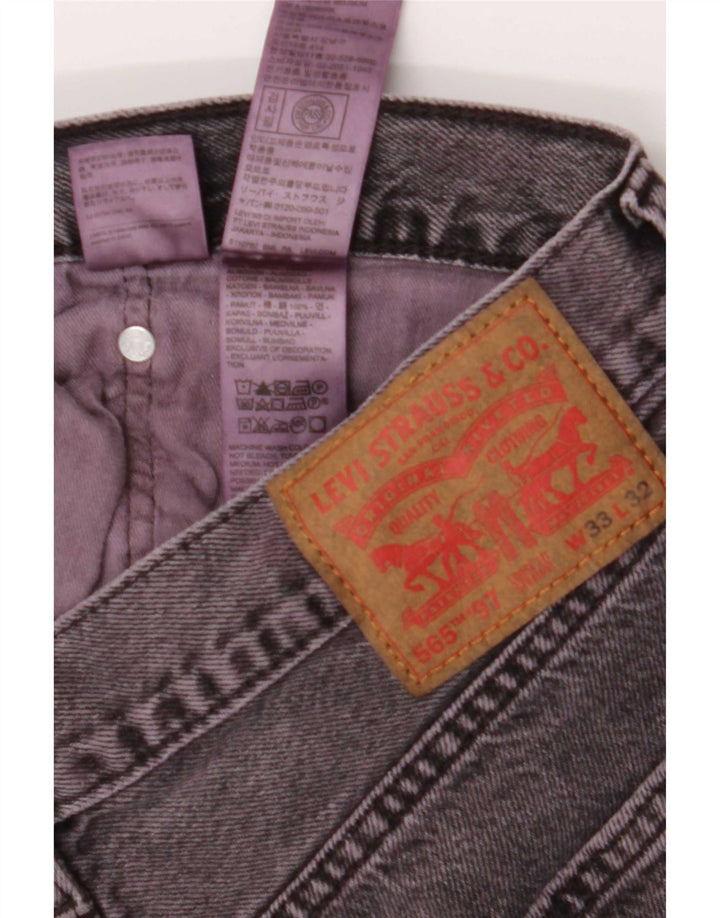 Levi's Mens 565 Straight Jeans W33 L32 Μωβ βαμβακερό