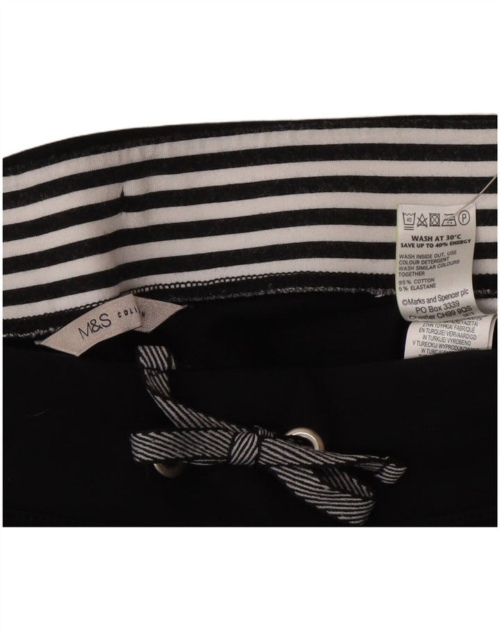 Marks & Spencer Γυναικεία φόρμα παντελόνια UK 10 Small Black Cotton