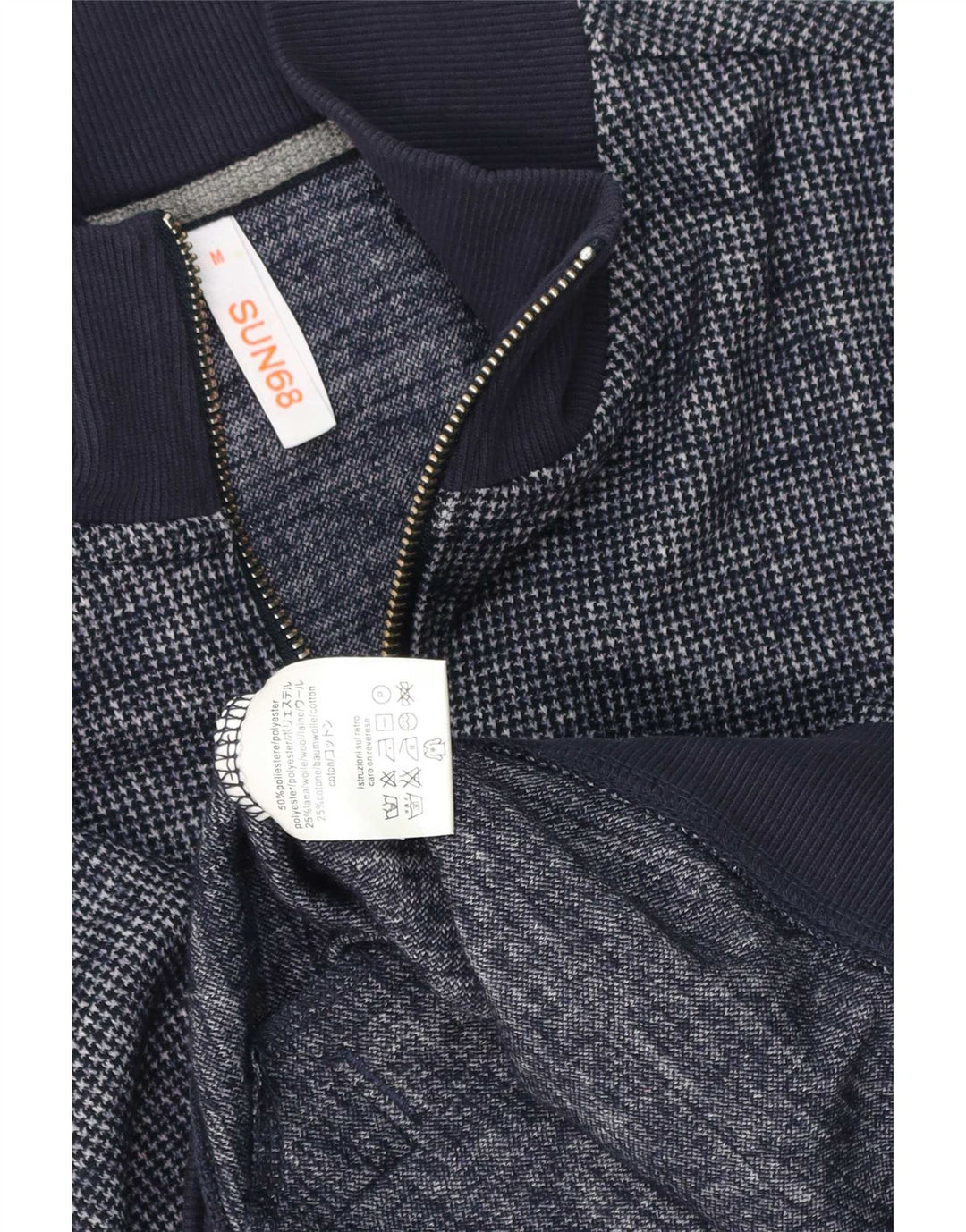 Ανδρικό πουλόβερ με ζακέτα Sun68 Medium Navy Blue Polyester