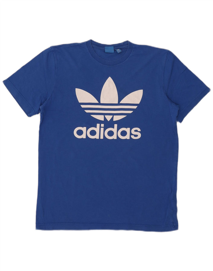 Ανδρικό γραφικό T-Shirt Adidas Top από μεσαίο μπλε βαμβακερό