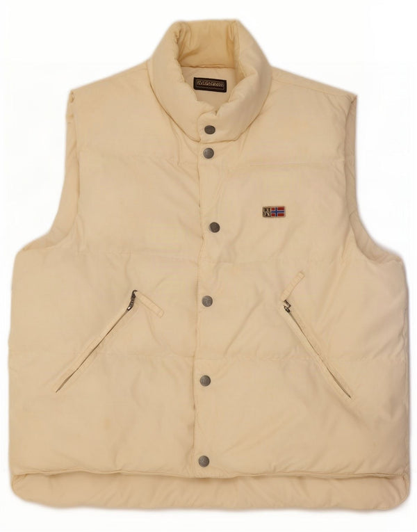 Napapijri Ανδρικά γραφικά με επένδυση Gilet UK 38 Medium Off White Polyamide