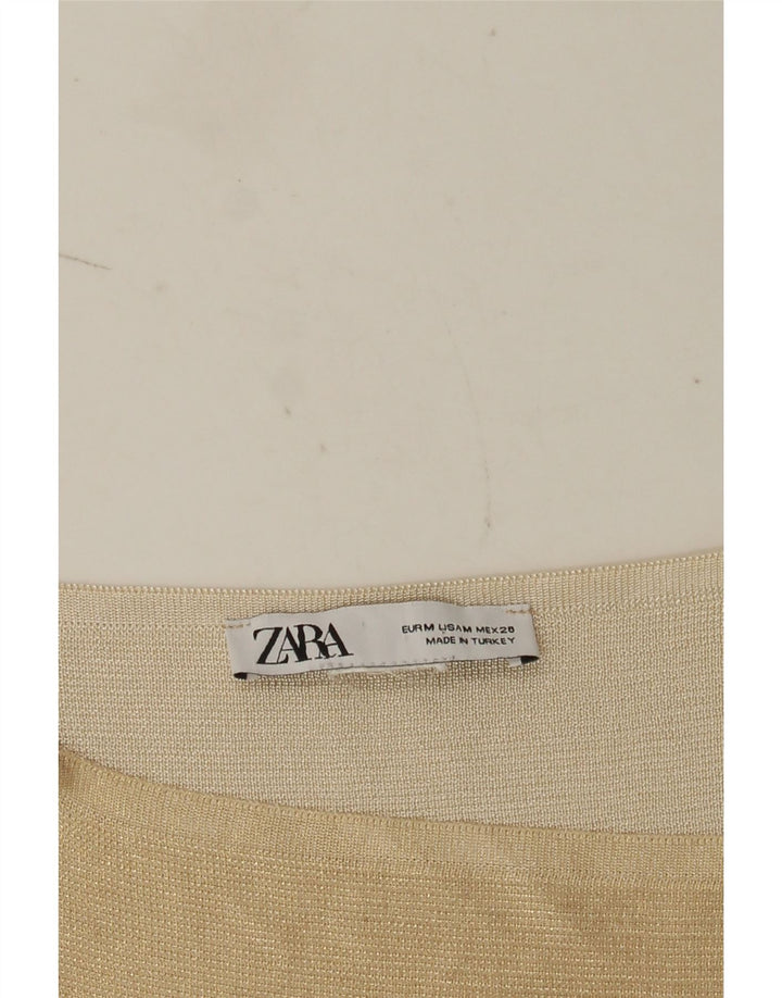 Zara Womens Crop Cami Top UK 12 Medium Beige