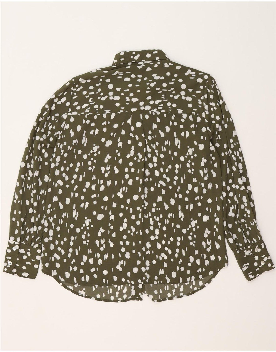 Marks & Spencer Γυναικείο πουκάμισο μεγάλου μεγέθους UK 10 Small Khaki Flecked Polyester