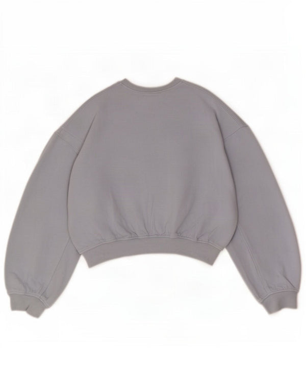 Zara Γυναικεία φούτερ Oversized Crop Jumper UK 14 Medium Blue Cotton