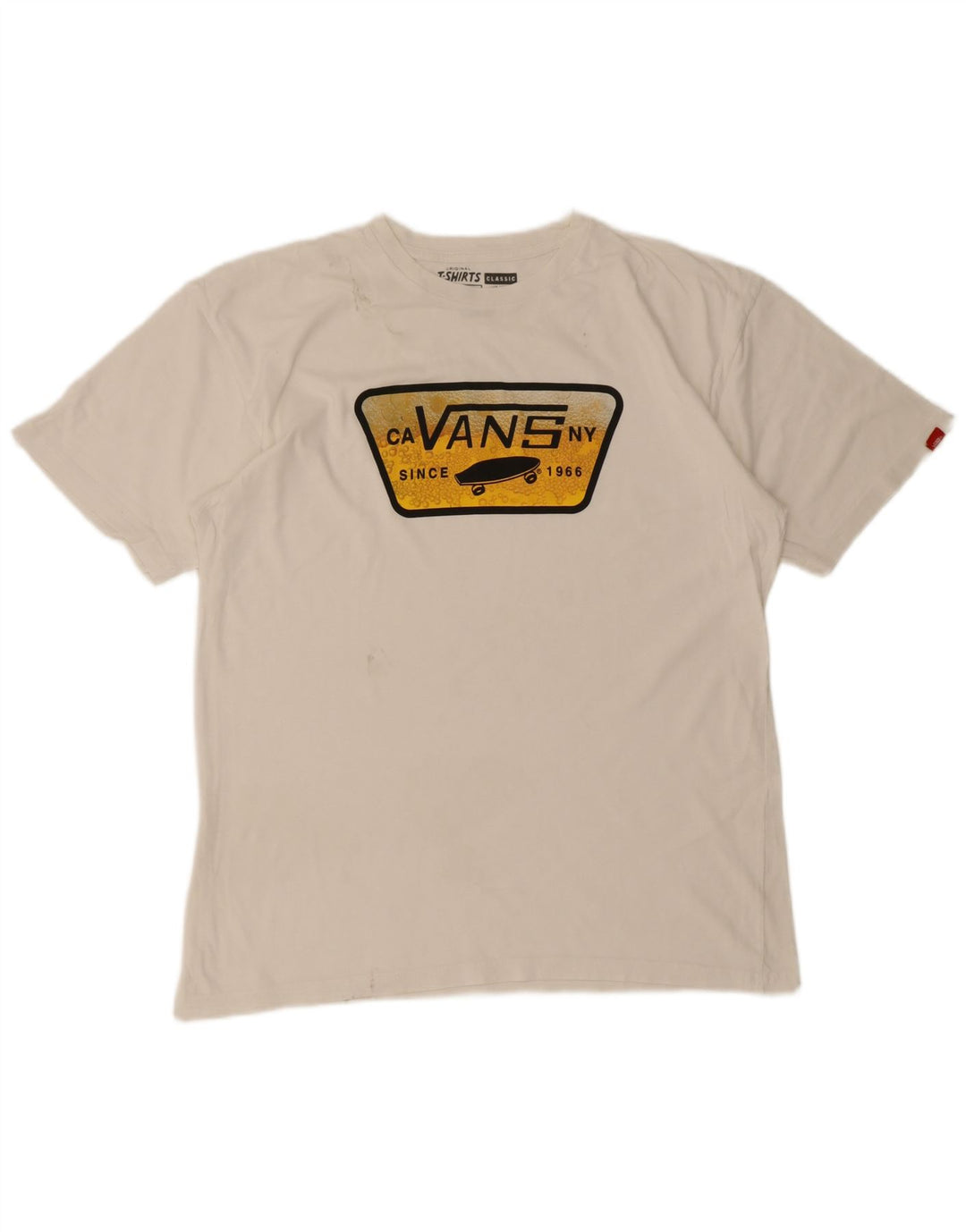 Ανδρικό γραφικό T-Shirt Vans Top μεγάλο λευκό βαμβακερό