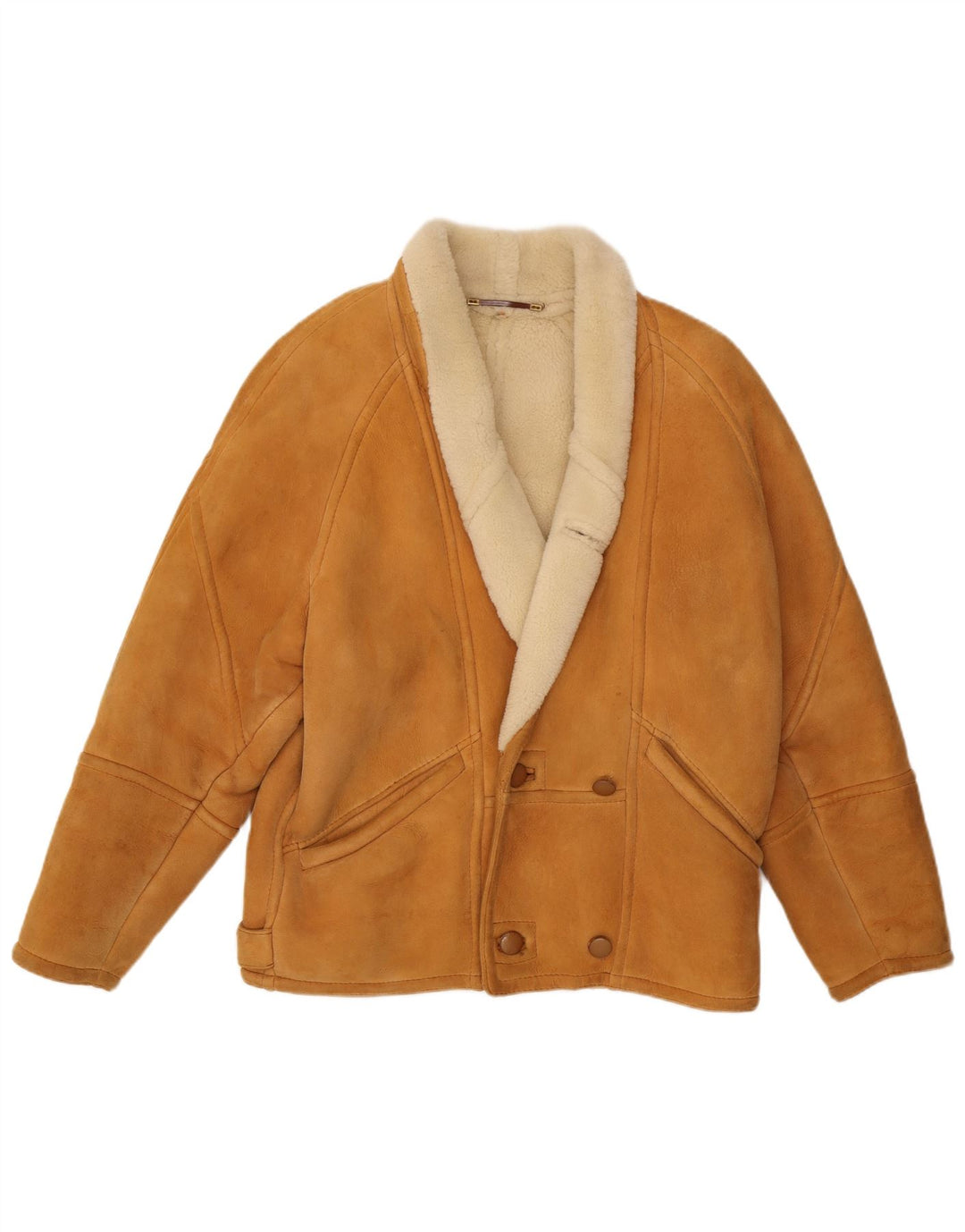 Vintage Ανδρικό Διπλό Μπουφάν Shearling UK 42 XL Beige