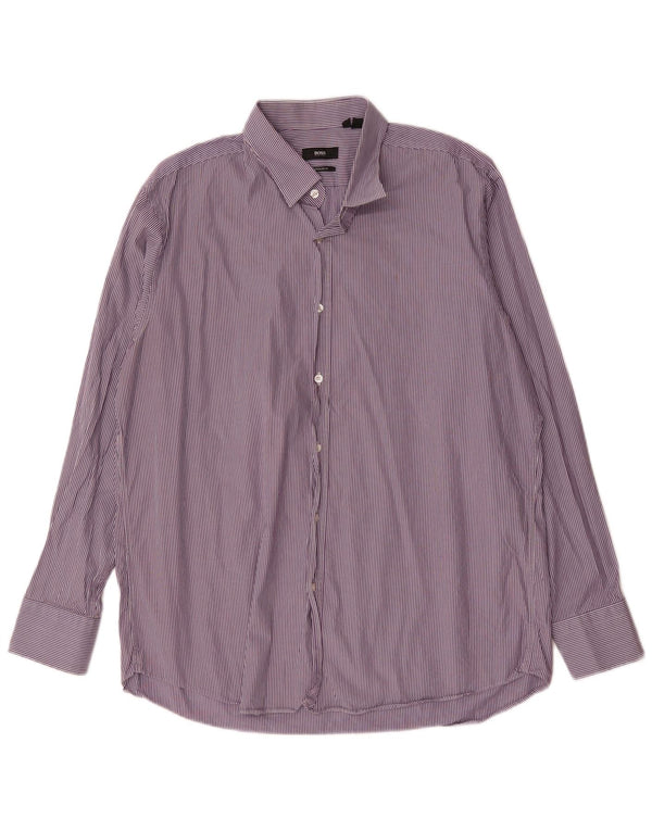 Ανδρικό πουκάμισο Hugo Boss Regular Fit Size 17 1/2 XL Purple Pinstripe