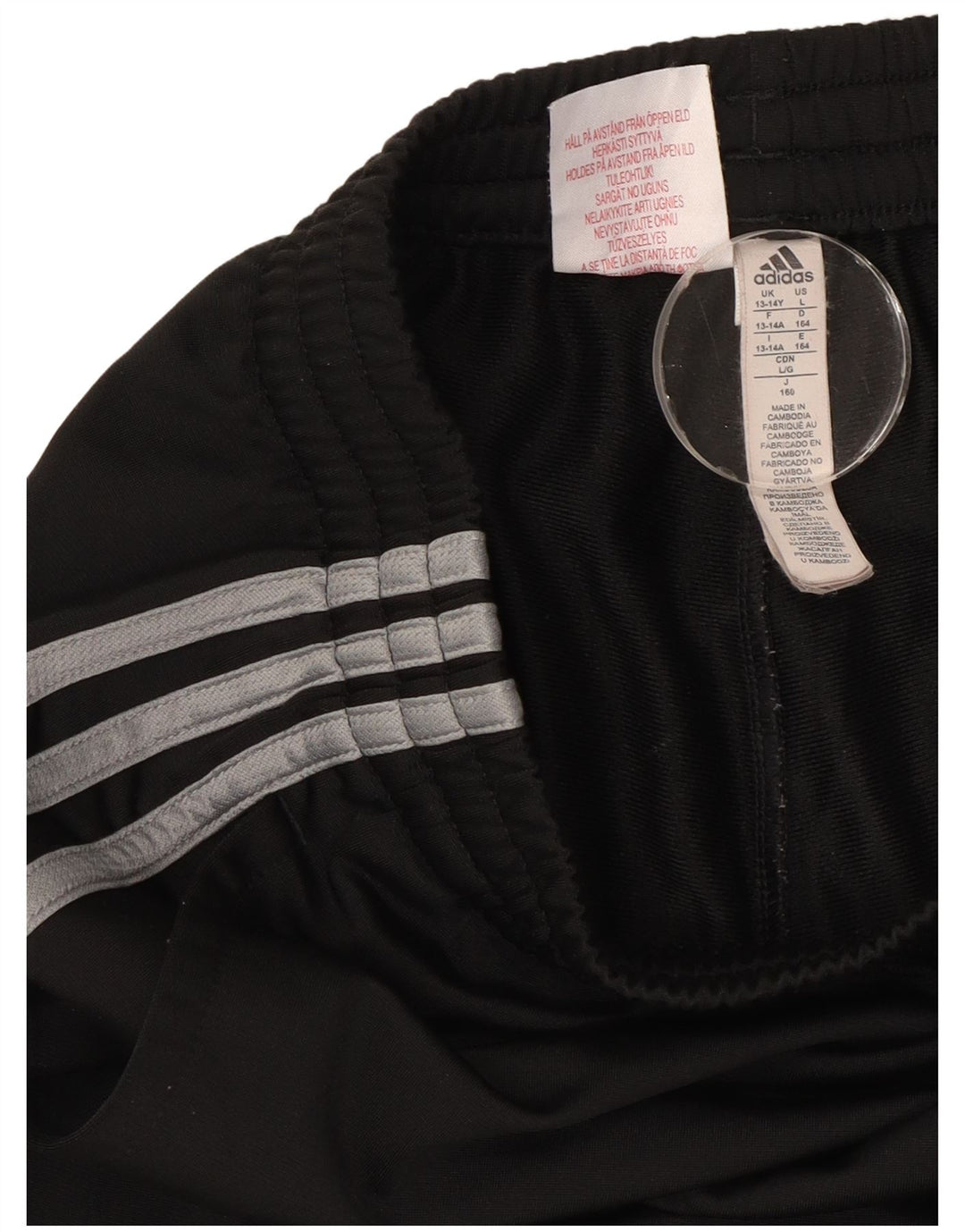 Adidas Boys Tracksuit Trousers Joggers 13-14 Years Black Polyester