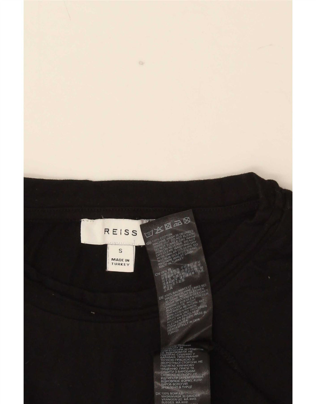 Ανδρικό T-Shirt Reiss Top Μικρό μαύρο βαμβακερό