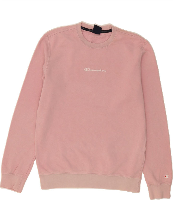 CHAMPION Womens Sweatshirt Jumper UK 14 Medium Pink Cotton Vintage Champion and Second-Hand Champion from Messina Hembry 
