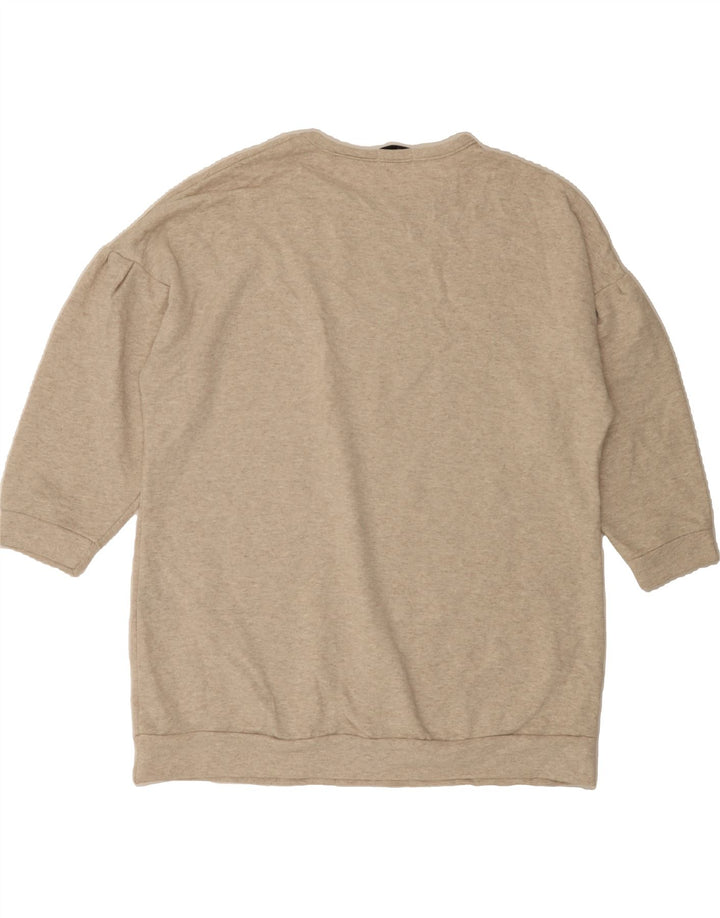 OASIS Mens 3/4 Sleeve Sweatshirt Jumper XL Beige Polyester Vintage Oasis and Second-Hand Oasis from Messina Hembry 